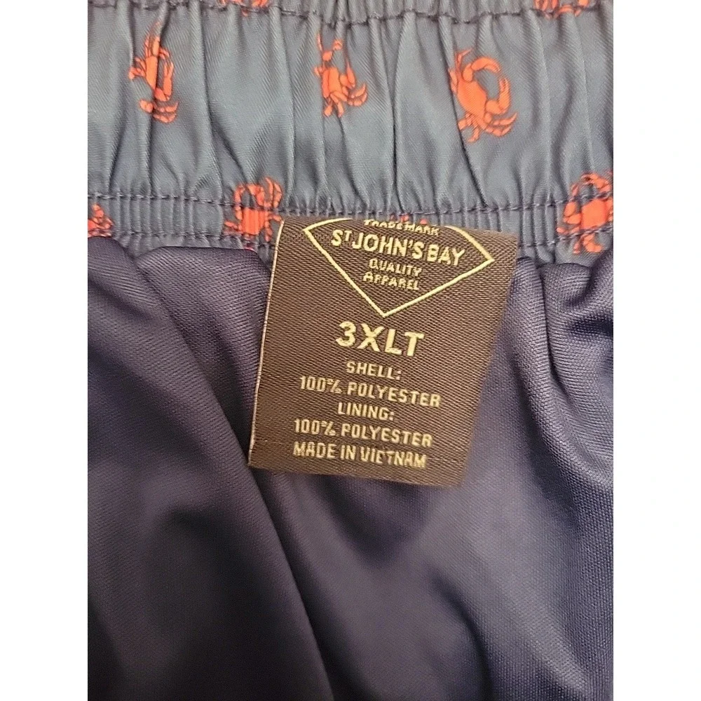 St‎ John Bay Hydrochromic Swim Trunk Men's 3XLT NEW Nwt Crabs Strech Elastic